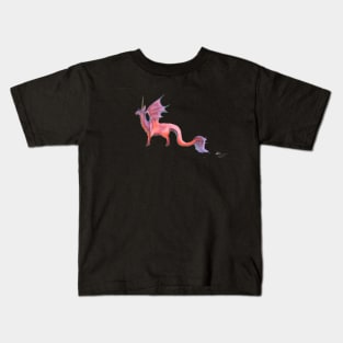 Dragon Reptile Llama Unicorn Red Monster Beast Yin Yang Blue Red Animals Beasts Monsters Dragons Kids T-Shirt